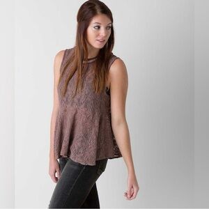 Lace Tank Top Sleeveless‎ Keyhole Back Casual Blouse Top
